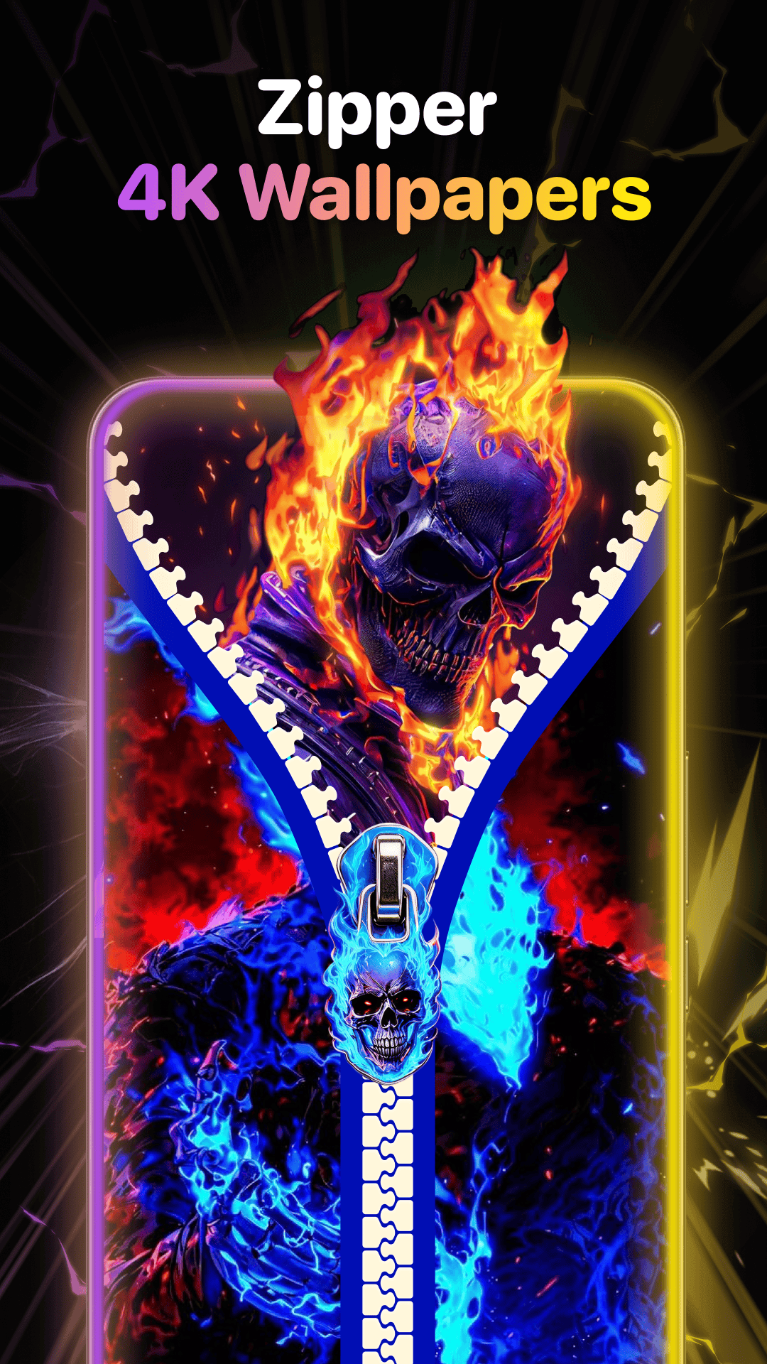 Zipper 4K wallpapers fire skull preview