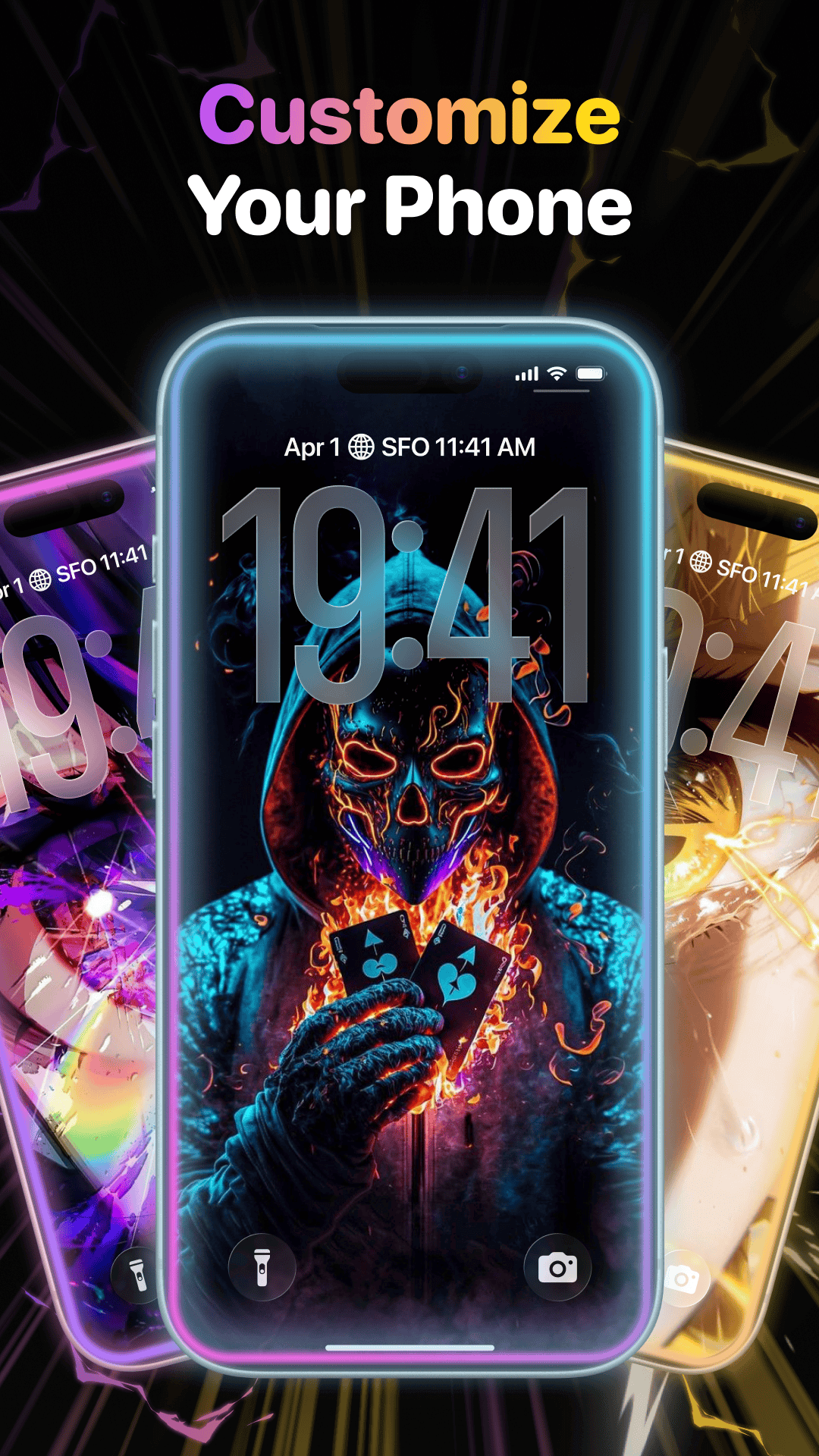 Custom phone lock theme preview